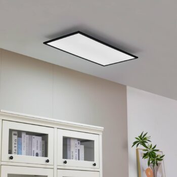 Lindby LED panel Lamin, čierny, 80 cm, CCT, stmievateľný, diaľkové ovládanie