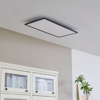 Lindby LED panel Lamin, čierny, 80 cm, CCT, stmievateľný, diaľkové ovládanie