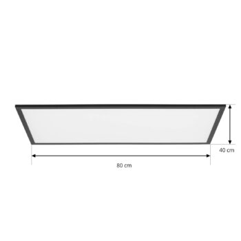 Lindby LED panel Lamin, čierny, 80 cm, CCT, stmievateľný, diaľkové ovládanie