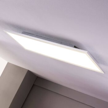 Lindby LED panel Livel, 4000K, 120cm x 30cm, strieborný, kov