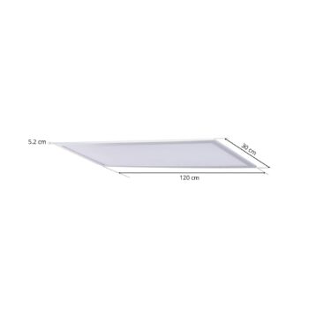 Lindby LED panel Livel, 4000K, 120cm x 30cm, strieborný, kov