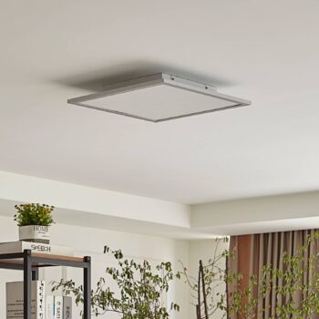 Lindby LED panel Livel, 4000K, 40 cm x 40 cm, strieborný, kov