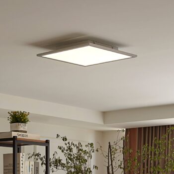 Lindby LED panel Livel, 4000K, 40 cm x 40 cm, strieborný, kov