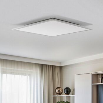 Lindby LED panel Livel, 4000K, 62 cm x 62 cm, strieborný, kov
