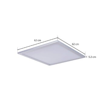 Lindby LED panel Livel, 4000K, 62 cm x 62 cm, strieborný, kov