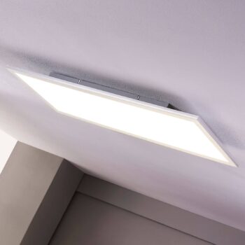 Lindby LED panel Livel, 4000K, 80 cm x 30 cm, strieborný, kov