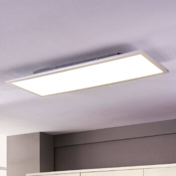 Lindby LED panel Livel, 4000K, 80 cm x 30 cm, strieborný, kov