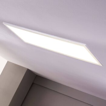 Lindby LED panel Livel, 4000K, 80 cm x 30 cm, strieborný, kov