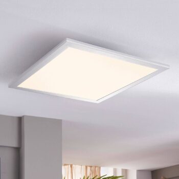 Lindby LED panel Livel, sada 2 ks, 4 000 K, 40 x 40 cm, strieborná