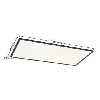 Lindby LED panel Nelios, 120 x 60 cm, 4000K, čierny, kov