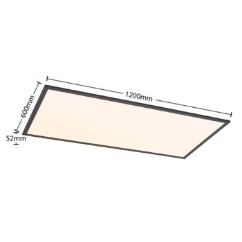 Lindby LED panel Nelios, 120 x 60 cm, CCT, čierny, kov