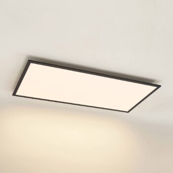 Lindby LED panel Nelios, 120 x 60 cm, CCT, čierny, kov