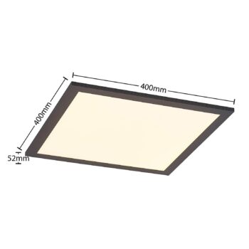 Lindby LED panel Nelios, 40 x 40 cm, CCT, čierny, kov
