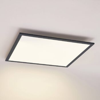 Lindby LED panel Nelios, 62 x 62 cm, 4 000K, čierny, kov
