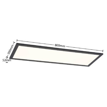 Lindby LED panel Nelios, 80 x 30 cm, 4 000K, čierny, kov