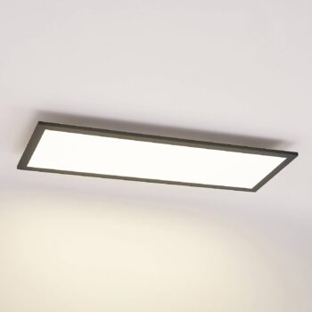 Lindby LED panel Nelios, 80 x 30 cm, 4 000K, čierny, kov