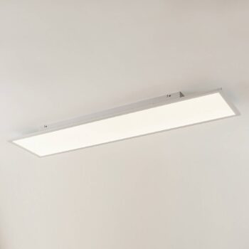 Lindby LED panel Quais, 30 x 120 cm, biely, hliník, 4 000 K