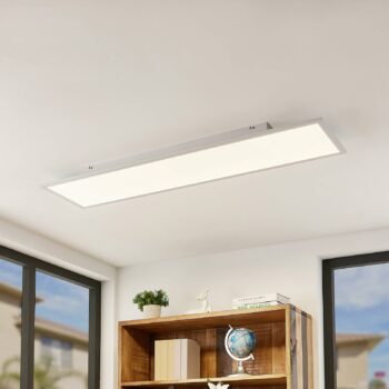 Lindby LED panel Quais, 30 x 120 cm, biely, hliník, 4 000 K