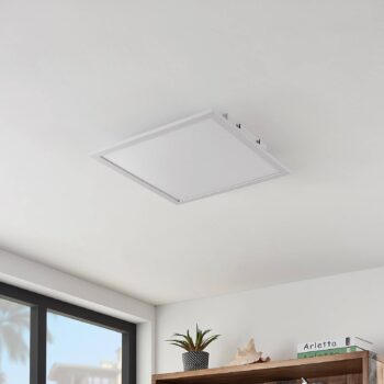 Lindby LED panel Quais, 40 x 40 cm, biely, hliník, 4 000 K