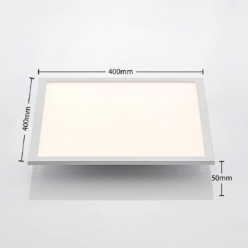 Lindby LED panel Quais, 40 x 40 cm, biely, hliník, 4 000 K