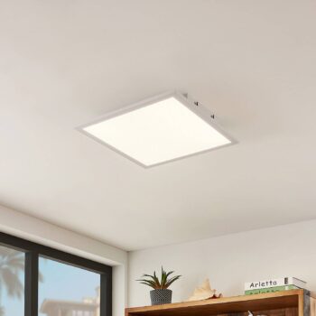 Lindby LED panel Quais, 40 x 40 cm, biely, hliník, 4 000 K