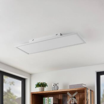 Lindby LED panel Quais, 80 x 30 cm, biely, kov, 4 000K