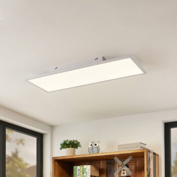 Lindby LED panel Quais, 80 x 30 cm, biely, kov, 4 000K