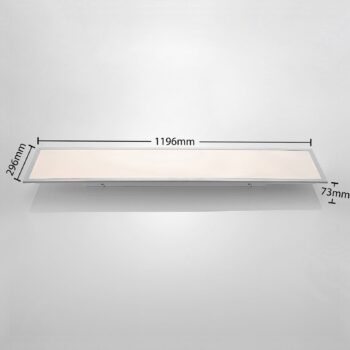 Lindby LED panel Stenley, 4 000 K, 120 cm x 30 cm, strieborná/biela