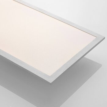 Lindby LED panel Stenley, 4 000 K, 120 cm x 30 cm, strieborná/biela