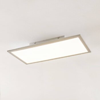 Lindby LED panel Stenley, 4 000 K, 60 cm x 30 cm, strieborná/biela