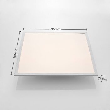 Lindby LED panel Stenley, 4 000 K, 60 cm x 60 cm, strieborná/biela