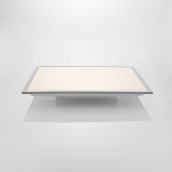 Lindby LED panel Stenley, 4 000 K, 60 cm x 60 cm, strieborná/biela