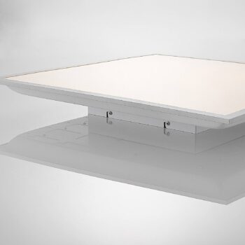 Lindby LED panel Stenley, 4 000 K, 60 cm x 60 cm, strieborná/biela