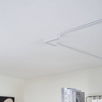 Lindby LED pásik 48 V Lumaro, biely, tvar L, plastový, stmievateľný