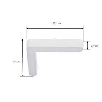Lindby LED pásik 48 V Lumaro, biely, tvar L, plastový, stmievateľný