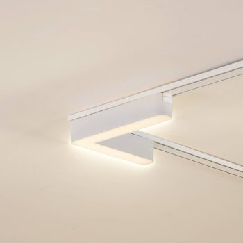 Lindby LED pásik 48 V Lumaro, biely, tvar L, plastový, stmievateľný