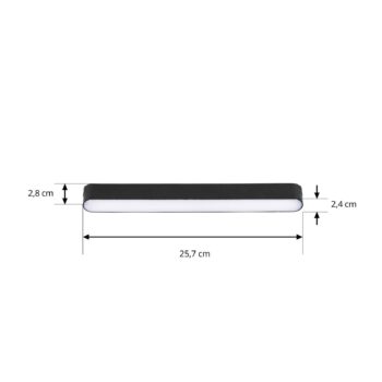 Lindby LED pásik 48 V Lumaro, čierny, 10 W, plastový, stmievateľný