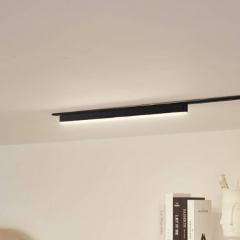 Lindby LED pásik 48 V Lumaro, čierny, 20 W, plastový, stmievateľný