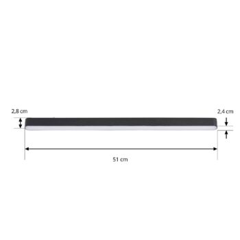 Lindby LED pásik 48 V Lumaro, čierny, 20 W, plastový, stmievateľný
