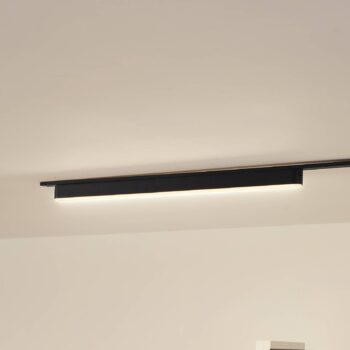 Lindby LED pásik 48 V Lumaro, čierny, 20 W, plastový, stmievateľný