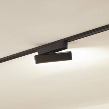 Lindby LED pásik 48 V Lumaro, čierny, 5 W, otočný, stmievateľný