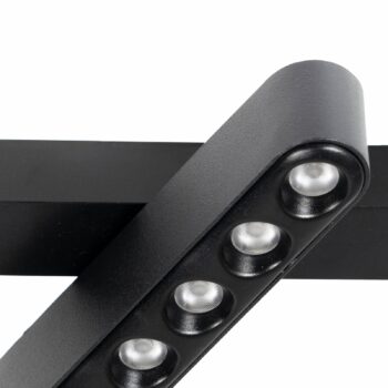 Lindby LED pásik 48V Lumaro, čierny, 6bodový, otočný, stmievateľný