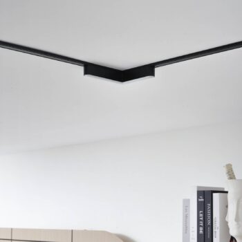 Lindby LED pásik 48V Lumaro, čierny, v tvare L, stmievateľný