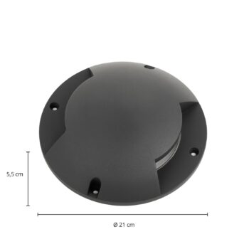 Lindby LED podlahové bodové svietidlo Cormac, 2 svetlá, Ø 21 cm, IP67
