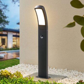 Lindby LED podstavcové svetlo Moshe, 60 cm, antracit, senzor