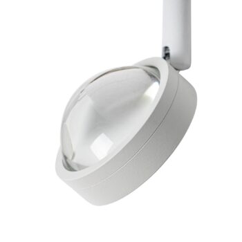 Lindby LED reflektor 48 V Lumaro, biely, Ø 7,3 cm, hliník, stmievateľný