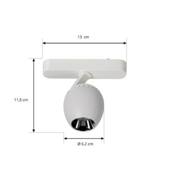 Lindby LED reflektor 48 V Lumaro, biely, Ø6cm, plast, stmievateľný