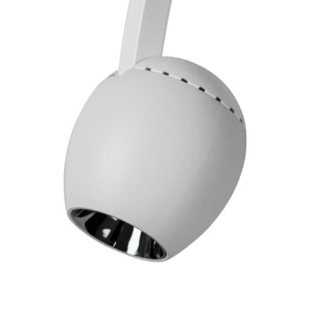 Lindby LED reflektor 48 V Lumaro, biely, Ø6cm, plast, stmievateľný