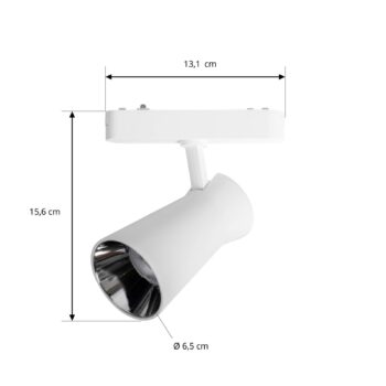 Lindby LED reflektor 48 V Lumaro, biely, Ø7cm, plast, stmievateľný
