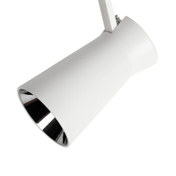 Lindby LED reflektor 48 V Lumaro, biely, Ø7cm, plast, stmievateľný